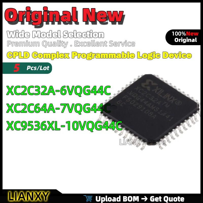 5pcs VQFP-44 XC2C32A-6VQG44C XC2C64A-7VQG44C XC9536XL-10VQG44C CPLD Complex Programmable Logic Device New Original
5pcs VQFP-44 XC2C32A-6VQG44C XC2C64A-7VQG44C XC9536XL-10VQG44C CPLD Complex Programmable Logic Device New Original