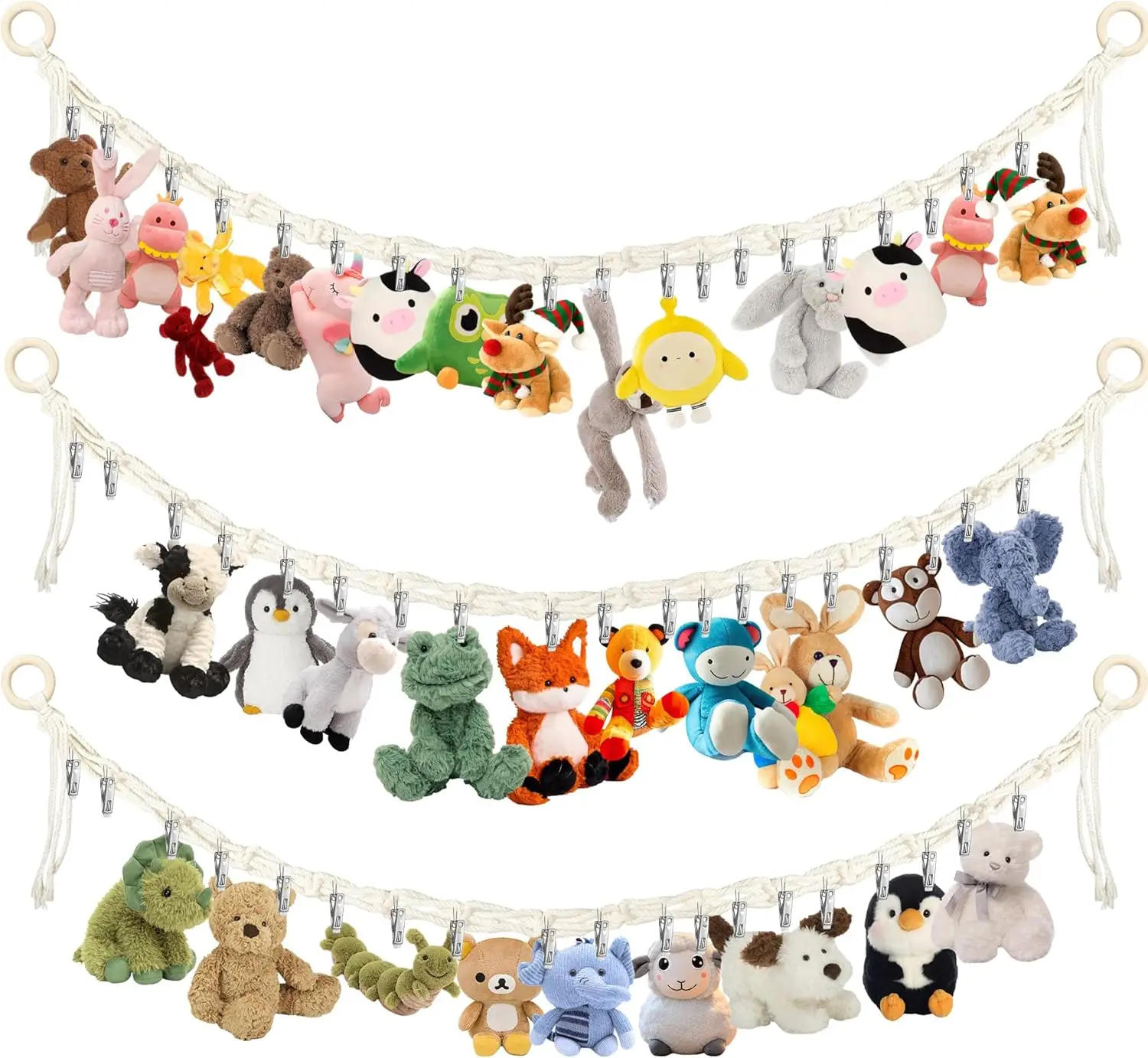 3Pcs Hanging Stuffed Animal Storage - Boho Stuffed Animal Hammo Corner For Room Decor, Rame Stuff Animal Organizer With 60
3Pcs Hanging Stuffed Animal Storage - Boho Stuffed Animal Hammo Corner For Room Decor, Rame Stuff Animal Organizer With 60