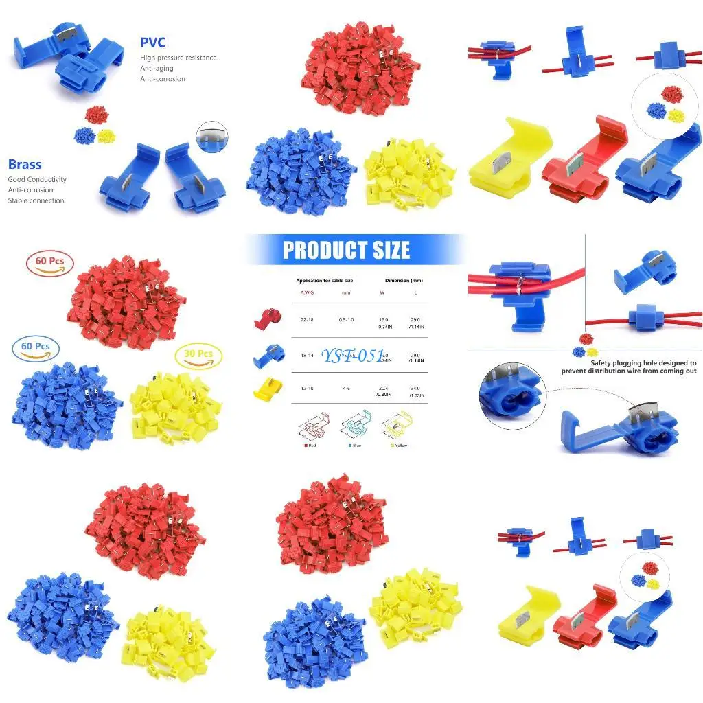 E15A Strong No Strips Wire Terminals 3 Color Fast Connection Secure Designs for Car
E15A Strong No Strips Wire Terminals 3 Color Fast Connection Secure Designs for Car