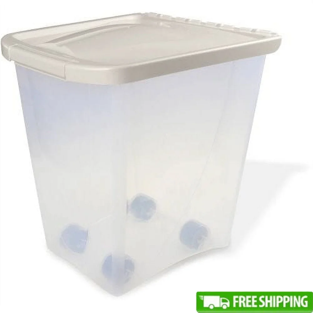 25lb Pet Food Storage Container on Wheels Pest-Free Fresh-Tite Seal Secure Locking Latch Versatile Pet Food Litter Bird Seed
25lb Pet Food Storage Container on Wheels Pest-Free Fresh-Tite Seal Secure Locking Latch Versatile Pet Food Litter Bird Seed