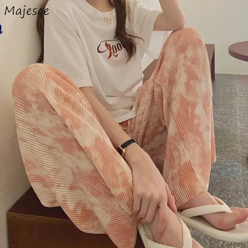 7 Colors Tie-dye Pants Women Casual Folds Holiday Wear Loose High Waist Trousers Lovely Female Simple Ins Korean Style Wide Leg
7 Colors Tie-dye Pants Women Casual Folds Holiday Wear Loose High Waist Trousers Lovely Female Simple Ins Korean Style Wide Leg