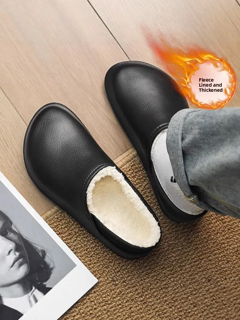 Men's Winter Home Warm Slippers Thickened Fleece Anti-slip Cotton Slippers Black Indoor Outdoor Wear
Men's Winter Home Warm Slippers Thickened Fleece Anti-slip Cotton Slippers Black Indoor Outdoor Wear