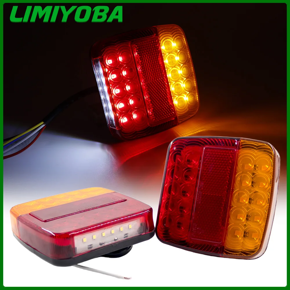 2Pcs 12V 24V 26 LED Stop Tail Lights Super Bright Taillight Turn Signal Indicator Car Number Plate Light for Trailer Truck RV
2Pcs 12V 24V 26 LED Stop Tail Lights Super Bright Taillight Turn Signal Indicator Car Number Plate Light for Trailer Truck RV