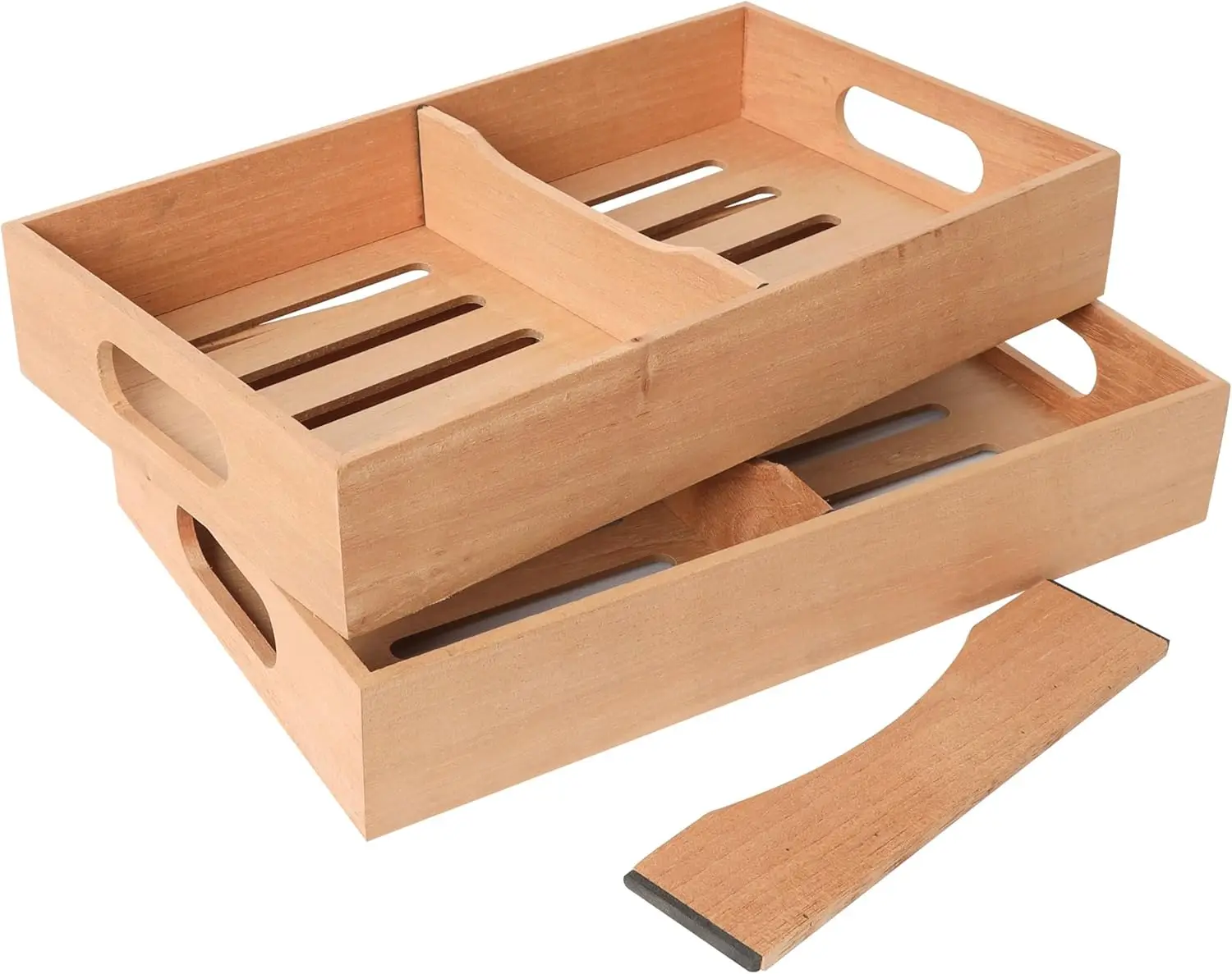 Spanish Cedar Cigar Tray with Adjustable Divider, 12.5"x7.5"x2.25", Fits Large Humidors
Spanish Cedar Cigar Tray with Adjustable Divider, 12.5"x7.5"x2.25", Fits Large Humidors