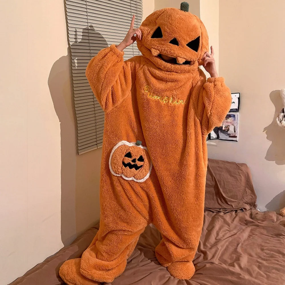 Halloween Funny Pumpkin Onesie Pajamas for Adult Autumn and Winter Plush Comfortable Homewear Casual Jumpsuit Loungewear
Halloween Funny Pumpkin Onesie Pajamas for Adult Autumn and Winter Plush Comfortable Homewear Casual Jumpsuit Loungewear