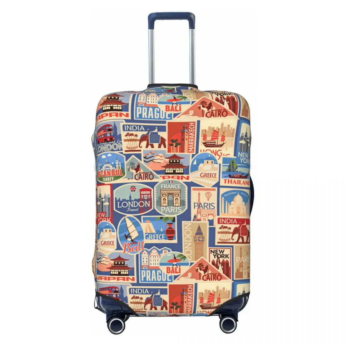 Vintage Travel Stamp Global Landmark Collage Print Suitcase Cover Washable Travel Luggage Covers for 18-32 inch
Vintage Travel Stamp Global Landmark Collage Print Suitcase Cover Washable Travel Luggage Covers for 18-32 inch