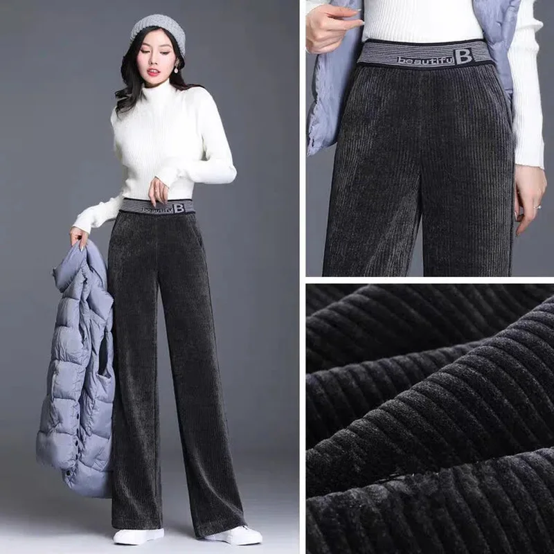 Vintage Patchwork Velvet Wide Leg Pantalon Thick Warm Ankle Length Baggy Trousers Winter Elastic High Waist Corduroy Pants Women
Vintage Patchwork Velvet Wide Leg Pantalon Thick Warm Ankle Length Baggy Trousers Winter Elastic High Waist Corduroy Pants Women