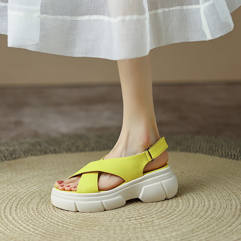 Genuine Leather Cowhide Women's Sandals,Concise Style Solid T-Strap Summer High Heels, Fashion Platform Women's Shoes
Genuine Leather Cowhide Women's Sandals,Concise Style Solid T-Strap Summer High Heels, Fashion Platform Women's Shoes