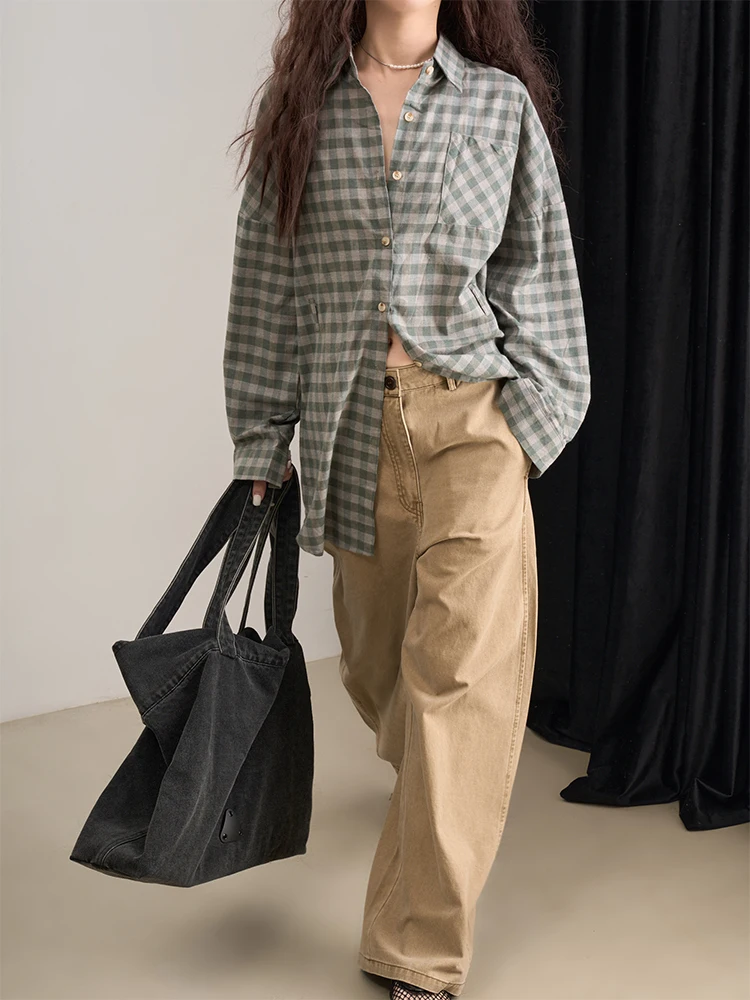 LANVIVIER Свободная рубашка в клетку с длинным рукавом, мягкая, повседневная, женская, модная, весна 2026, серия Melange, ветровая тематика
LANVIVIER Свободная рубашка в клетку с длинным рукавом, мягкая, повседневная, женская, модная, весна 2026, серия Melange, ветровая тематика