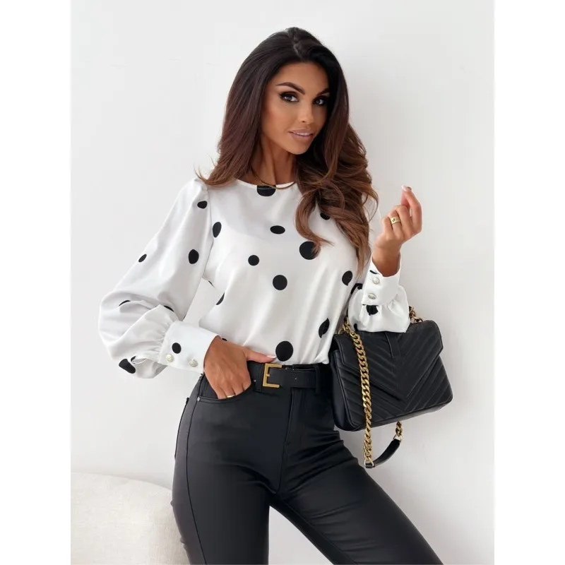 2023 Y2K INS Clothes Long Puff Sleeve O Neck Loose Chiffon T-shirt Streetwear Elegant Dot Print Shirt Top for Women
2023 Y2K INS Clothes Long Puff Sleeve O Neck Loose Chiffon T-shirt Streetwear Elegant Dot Print Shirt Top for Women