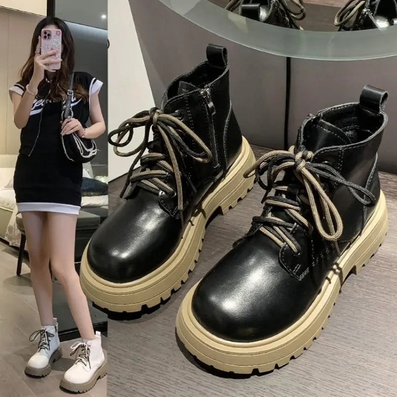 Thick Bottom Platform Women Ankle Boots Woman Shoes Zipper Fashion Female Designer Motorcycle Boot Casual Ladies Footwear 2023
Thick Bottom Platform Women Ankle Boots Woman Shoes Zipper Fashion Female Designer Motorcycle Boot Casual Ladies Footwear 2023