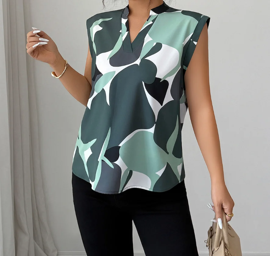 Women's Vest Summer New Fashionable Casual Style Color Blocked Geometric Print V-Neck Loose Straight Tube Sleeveless Vest
Women's Vest Summer New Fashionable Casual Style Color Blocked Geometric Print V-Neck Loose Straight Tube Sleeveless Vest