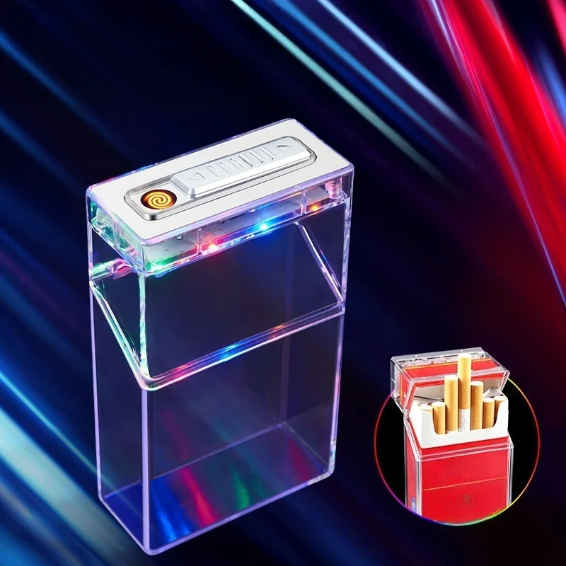 Transparent Colored Cigarette Box with USB Windproof Tungsten Wire Lighter Pressure-Resistant Design Gift Smoking Accessories
Transparent Colored Cigarette Box with USB Windproof Tungsten Wire Lighter Pressure-Resistant Design Gift Smoking Accessories