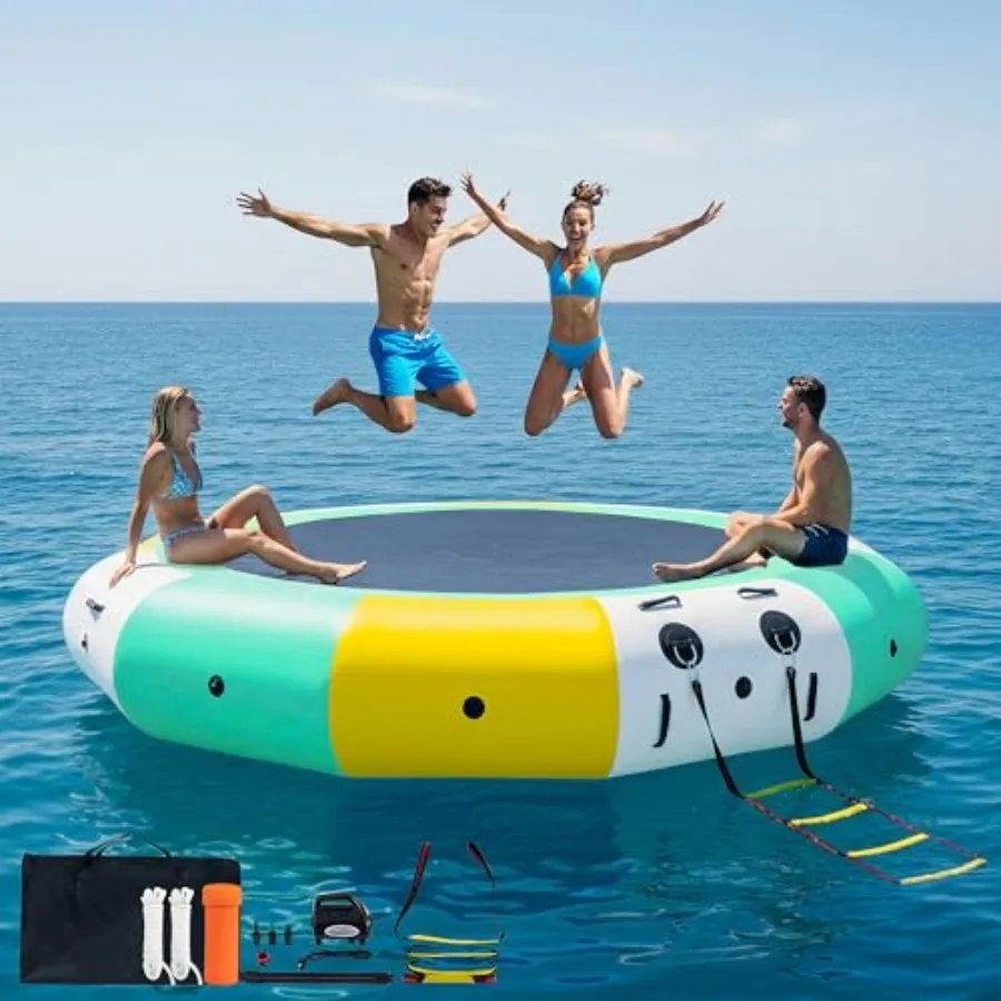 Water Trampoline for Lake Floating Trampoline for Pool Ocean with Pump in Blue for Outdoor Water Fun and Exercise
Water Trampoline for Lake Floating Trampoline for Pool Ocean with Pump in Blue for Outdoor Water Fun and Exercise