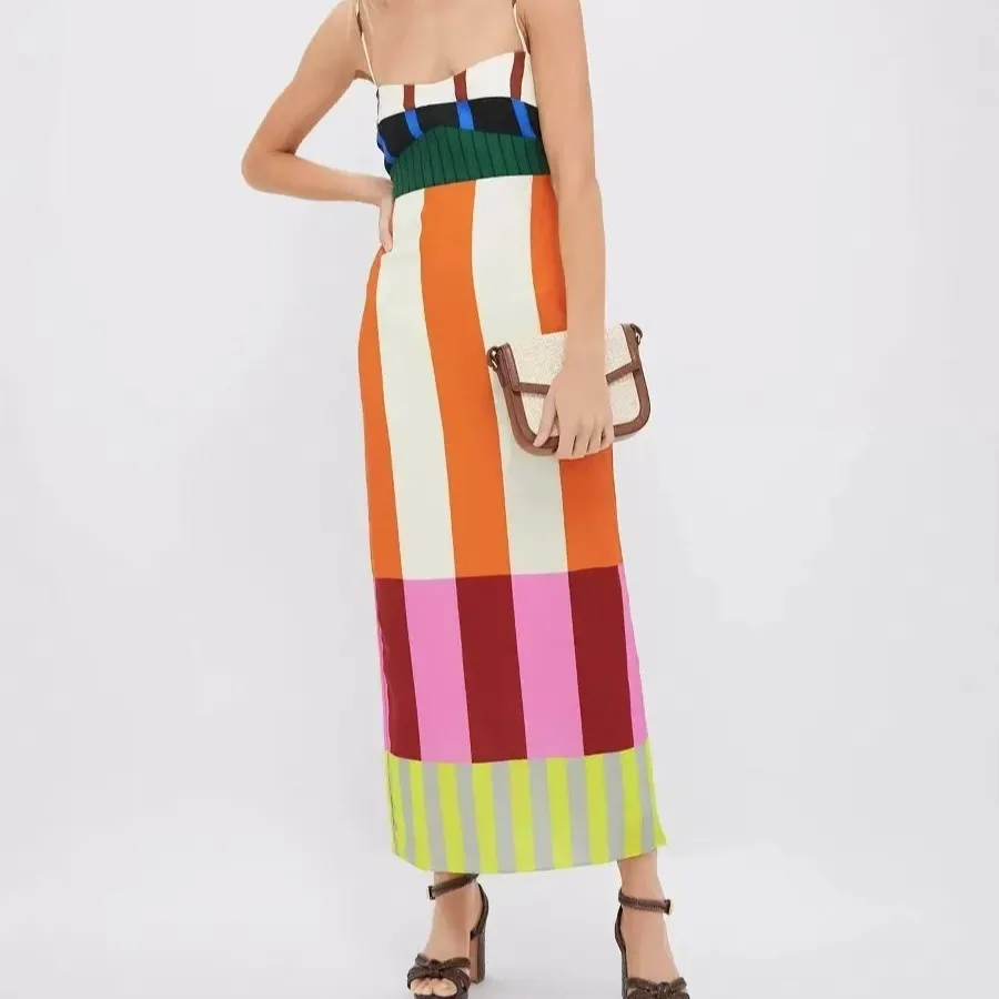 2026 Spring Summer Women Dress Striped Color Block Slit Sling Dresses Outfit
2026 Spring Summer Women Dress Striped Color Block Slit Sling Dresses Outfit