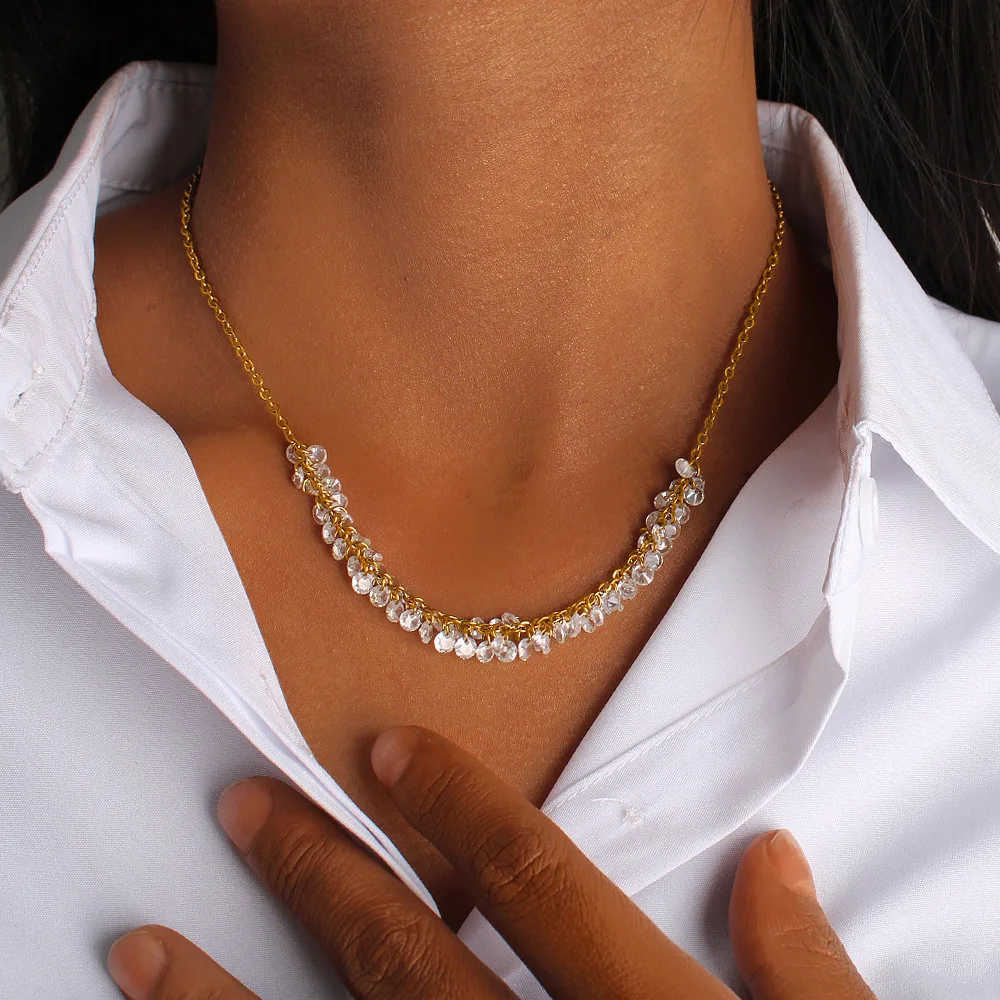 DIY accessories French Elegant Irregular Zircon Clavicle Chain Niche Design Full Diamond Luxury Necklace Stainless Steel Cross-B
DIY accessories French Elegant Irregular Zircon Clavicle Chain Niche Design Full Diamond Luxury Necklace Stainless Steel Cross-B