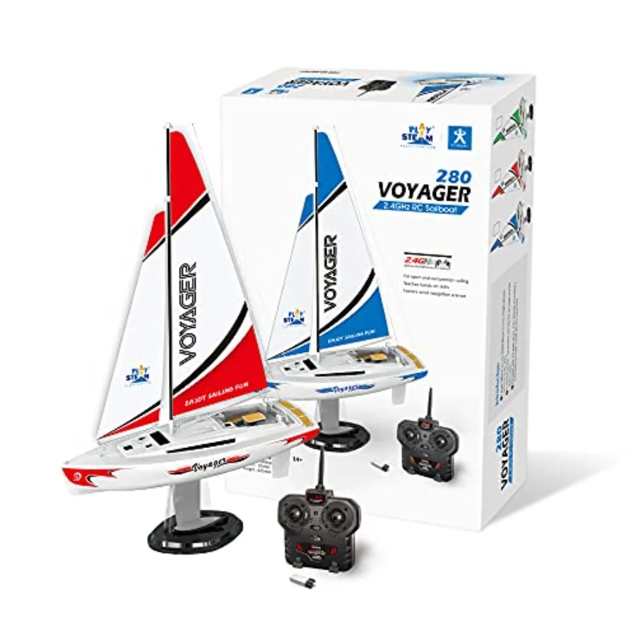Voyager 280 RC Controlled Wind Powered Sailboat in Red 17.5 Tall
Voyager 280 RC Controlled Wind Powered Sailboat in Red 17.5 Tall