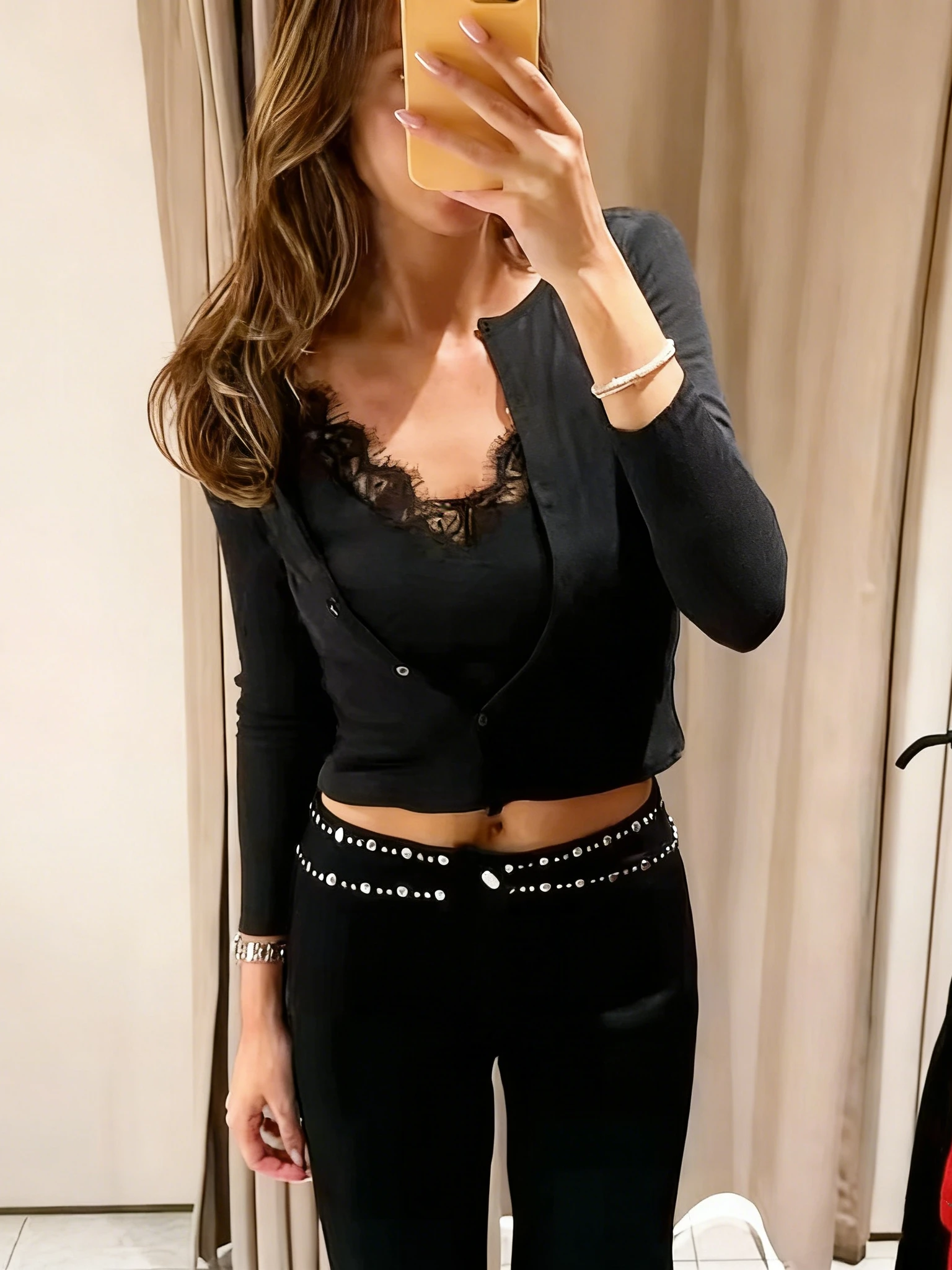 Elegant Cropped Lace Top Woman Blouses Casual Solid Shirts & Blouses Fitted Long Sleeve Knit Tops Shirts Korean Style Knitwear
Elegant Cropped Lace Top Woman Blouses Casual Solid Shirts & Blouses Fitted Long Sleeve Knit Tops Shirts Korean Style Knitwear