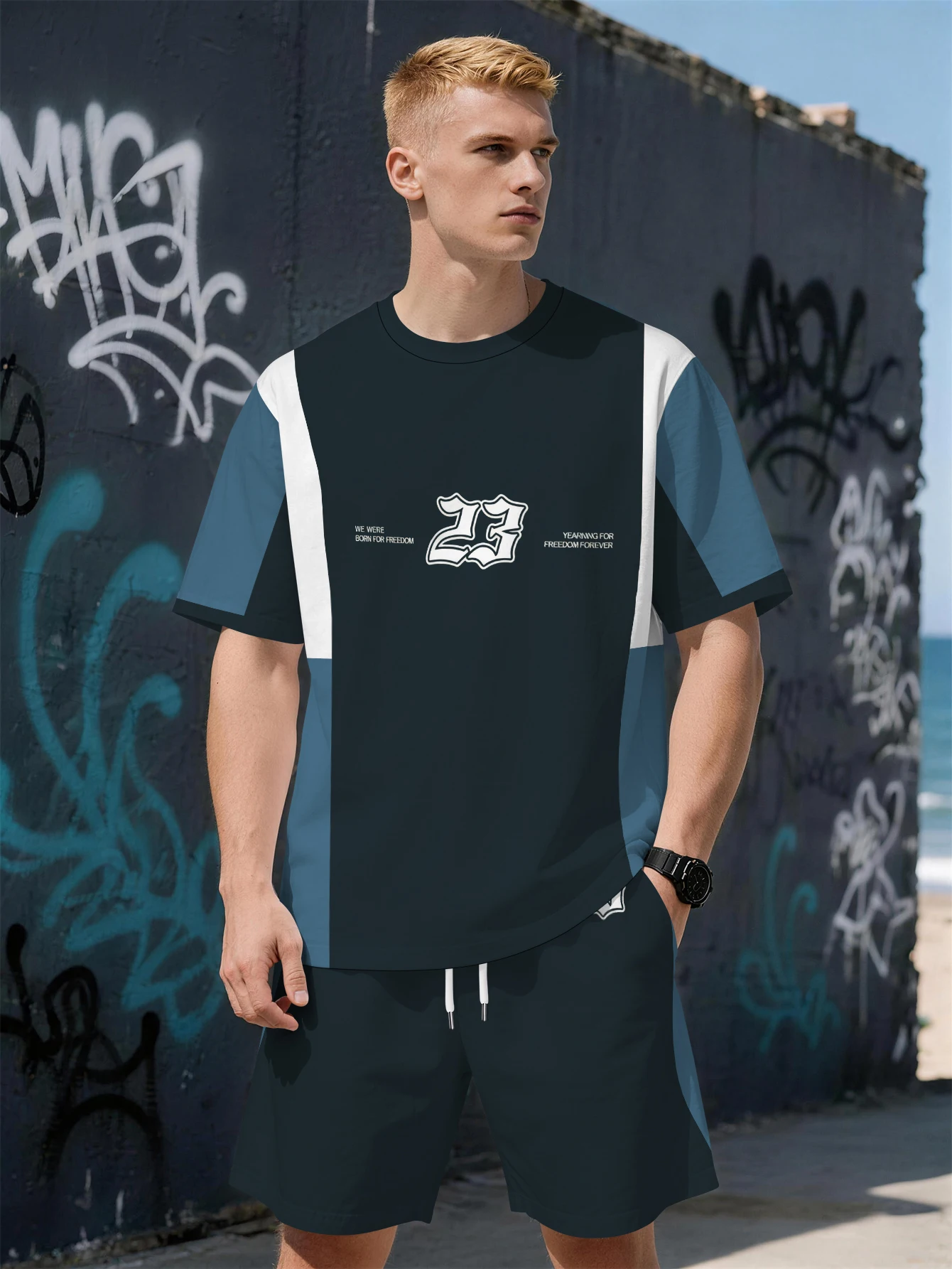 2026 Summer New Men's Short-Sleeved Set - 3D Trendy Brand Digital Print Fashion Street Style - Comfortable and Soft
2026 Summer New Men's Short-Sleeved Set - 3D Trendy Brand Digital Print Fashion Street Style - Comfortable and Soft