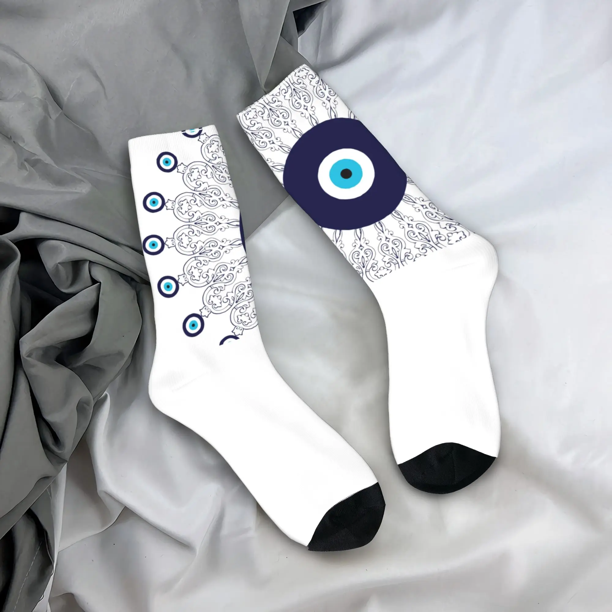 Custom Cute Printed Navy Blue White Mediterranean Evil Eye Mandala Pattern Socks Stretchy Summer Autumn Bohemian Boho Crew Socks
Custom Cute Printed Navy Blue White Mediterranean Evil Eye Mandala Pattern Socks Stretchy Summer Autumn Bohemian Boho Crew Socks