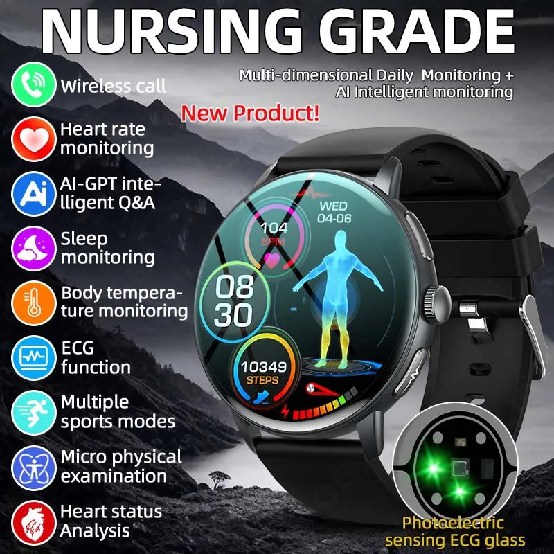 LIGE AI Diagosis Smart Watch Blood Pressure Blood Lipid Uric Acid ECG+PPG Body Temperature Bluetooth Call Health Smartwatch Men
LIGE AI Diagosis Smart Watch Blood Pressure Blood Lipid Uric Acid ECG+PPG Body Temperature Bluetooth Call Health Smartwatch Men