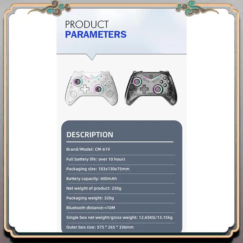 Game Console Wireless Game Controller Programmable Gamepad Hall Joystick Support For Switch/Steam /IOS/Android Durable White
Game Console Wireless Game Controller Programmable Gamepad Hall Joystick Support For Switch/Steam /IOS/Android Durable White