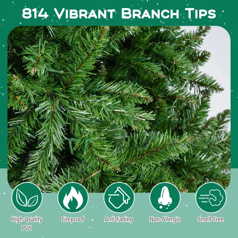 5/6/7 Feet Artificial Christmas Tree Hinged Xmas Tree with 7 Lighting Modes-6 Feet
5/6/7 Feet Artificial Christmas Tree Hinged Xmas Tree with 7 Lighting Modes-6 Feet