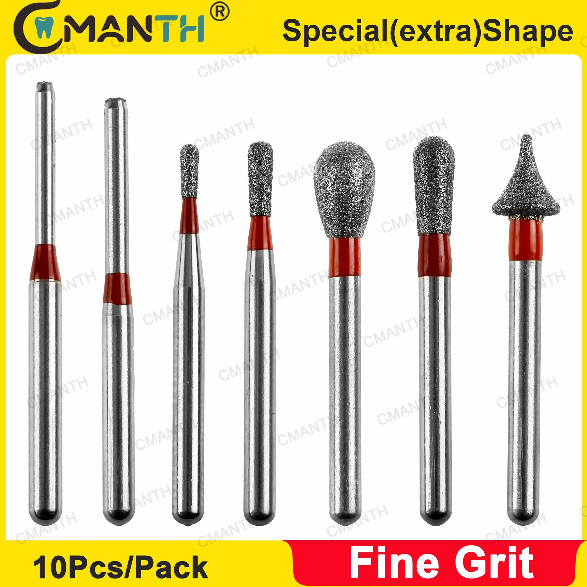 Fine Grit Dental Diamond Burs Strawberries Drills FG Dia 1.6mm Bur EX Special (extra) Shape for High Speed Handpiece 10pcs/Pack
Fine Grit Dental Diamond Burs Strawberries Drills FG Dia 1.6mm Bur EX Special (extra) Shape for High Speed Handpiece 10pcs/Pack