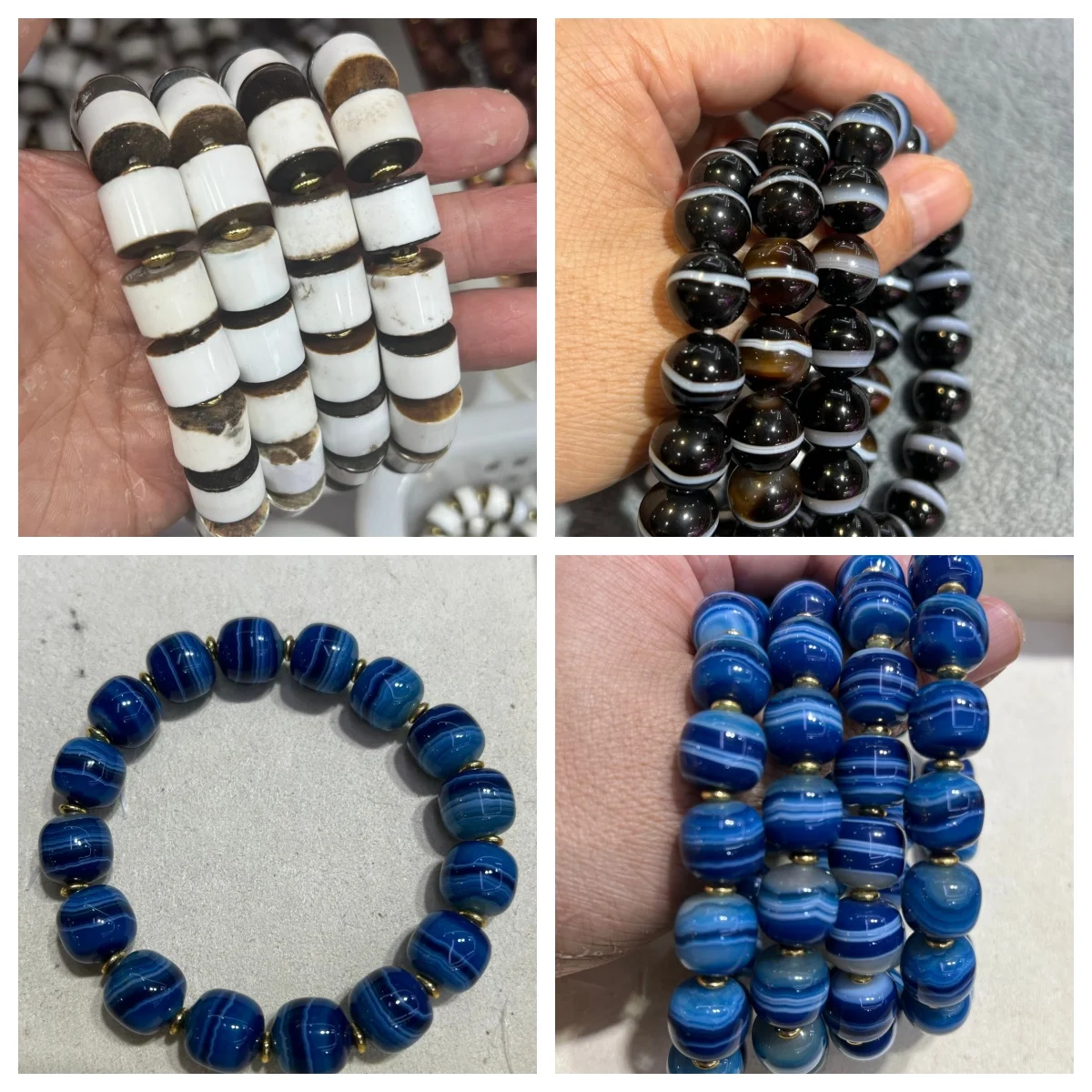 1pcs Natural Blue Striped Agate / Single-Line Pharmacist Round Beads / Black and White Chopped Bead Vintage Style Bracelet
1pcs Natural Blue Striped Agate / Single-Line Pharmacist Round Beads / Black and White Chopped Bead Vintage Style Bracelet