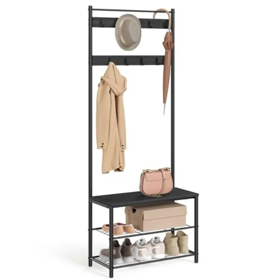 Coat Rack Hall Tree with Shoe Storage Bench Entryway Bench with Shoe Storage 3-in-1 Steel Frame for Entryway 12.6 x 27.6 x 68.9
Coat Rack Hall Tree with Shoe Storage Bench Entryway Bench with Shoe Storage 3-in-1 Steel Frame for Entryway 12.6 x 27.6 x 68.9