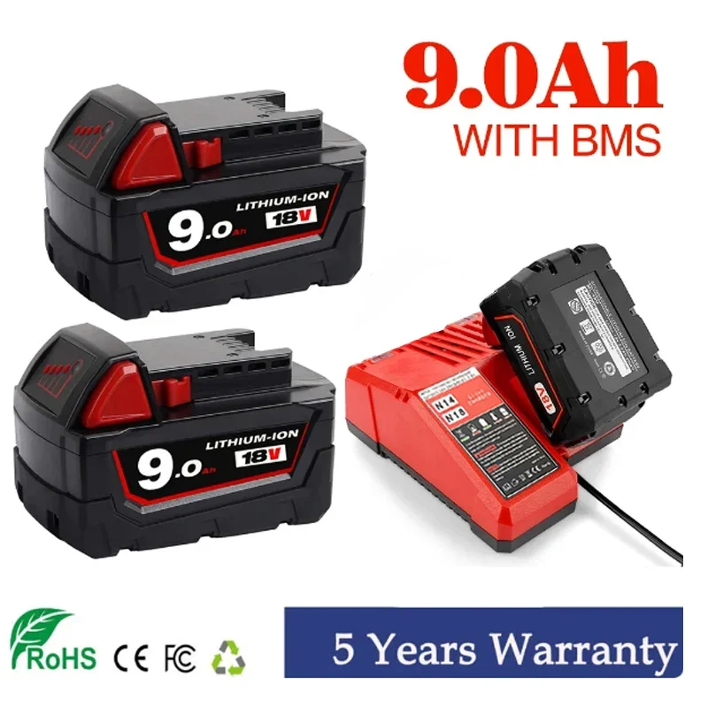 2024 New Original 18V 12.0Ah Suitable For Milwaukee M18 48-11-1815 2604-22 2604-20 2708-22 2607-22 Electric Tool Batteries
2024 New Original 18V 12.0Ah Suitable For Milwaukee M18 48-11-1815 2604-22 2604-20 2708-22 2607-22 Electric Tool Batteries