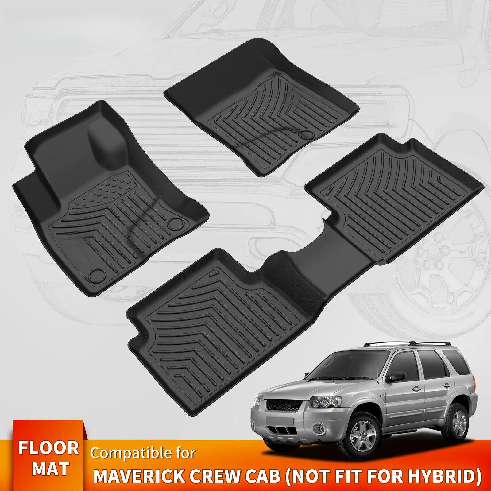 Комплект 3D-формованных всепогодных ковриков из TPE для Ford Maverick 2022-2025
Комплект 3D-формованных всепогодных ковриков из TPE для Ford Maverick 2022-2025