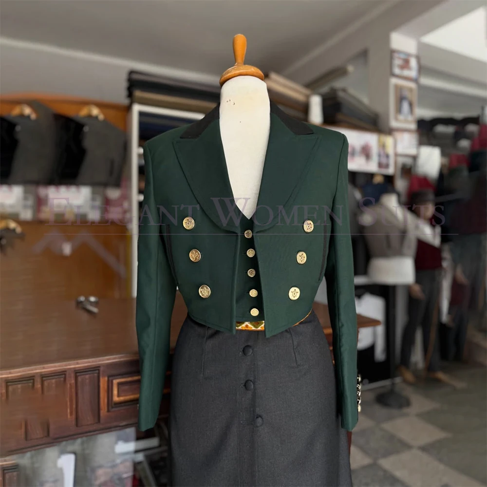 Cropped Women's Suits Dress Full Sets Elegant Double Breasted Peak Lapel Slim Fit 3 Piece Jacket Vest With Skirts For Office
Cropped Women's Suits Dress Full Sets Elegant Double Breasted Peak Lapel Slim Fit 3 Piece Jacket Vest With Skirts For Office