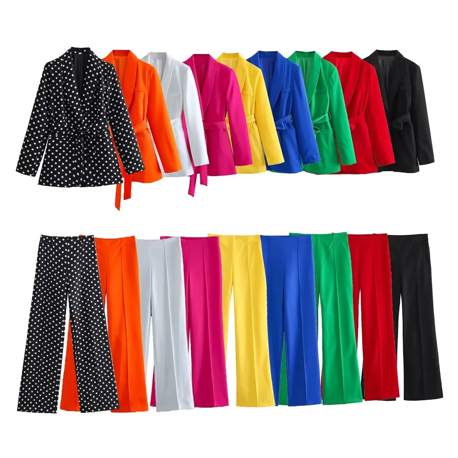 Two Piece Sets Women Pant Set Turn Down Collar Matching Sets Blazer Lace Up Belt High Waist Coats Wide Leg Long Pants Casual
Two Piece Sets Women Pant Set Turn Down Collar Matching Sets Blazer Lace Up Belt High Waist Coats Wide Leg Long Pants Casual