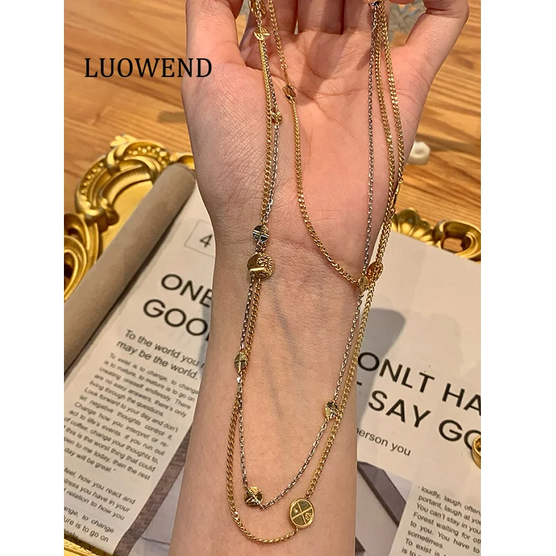 LUOWEND 100% 18K White/Yellow Gold Necklace Fashion INS Style Exquisite Necklace for Women Birthday Gift High Party Jewelry
LUOWEND 100% 18K White/Yellow Gold Necklace Fashion INS Style Exquisite Necklace for Women Birthday Gift High Party Jewelry