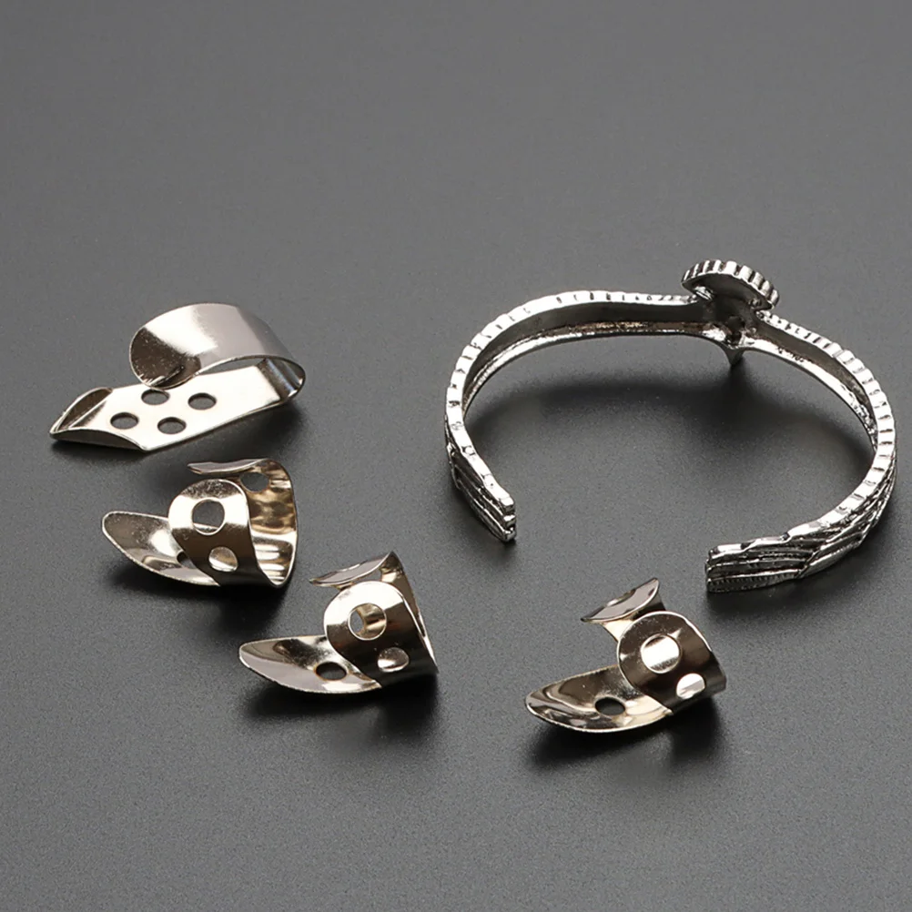 1Set Metal Guitar Finger Picks Durable Adjustable Protector for Acoustic Electric Classical Guitar with Silver Bracelet
1Set Metal Guitar Finger Picks Durable Adjustable Protector for Acoustic Electric Classical Guitar with Silver Bracelet