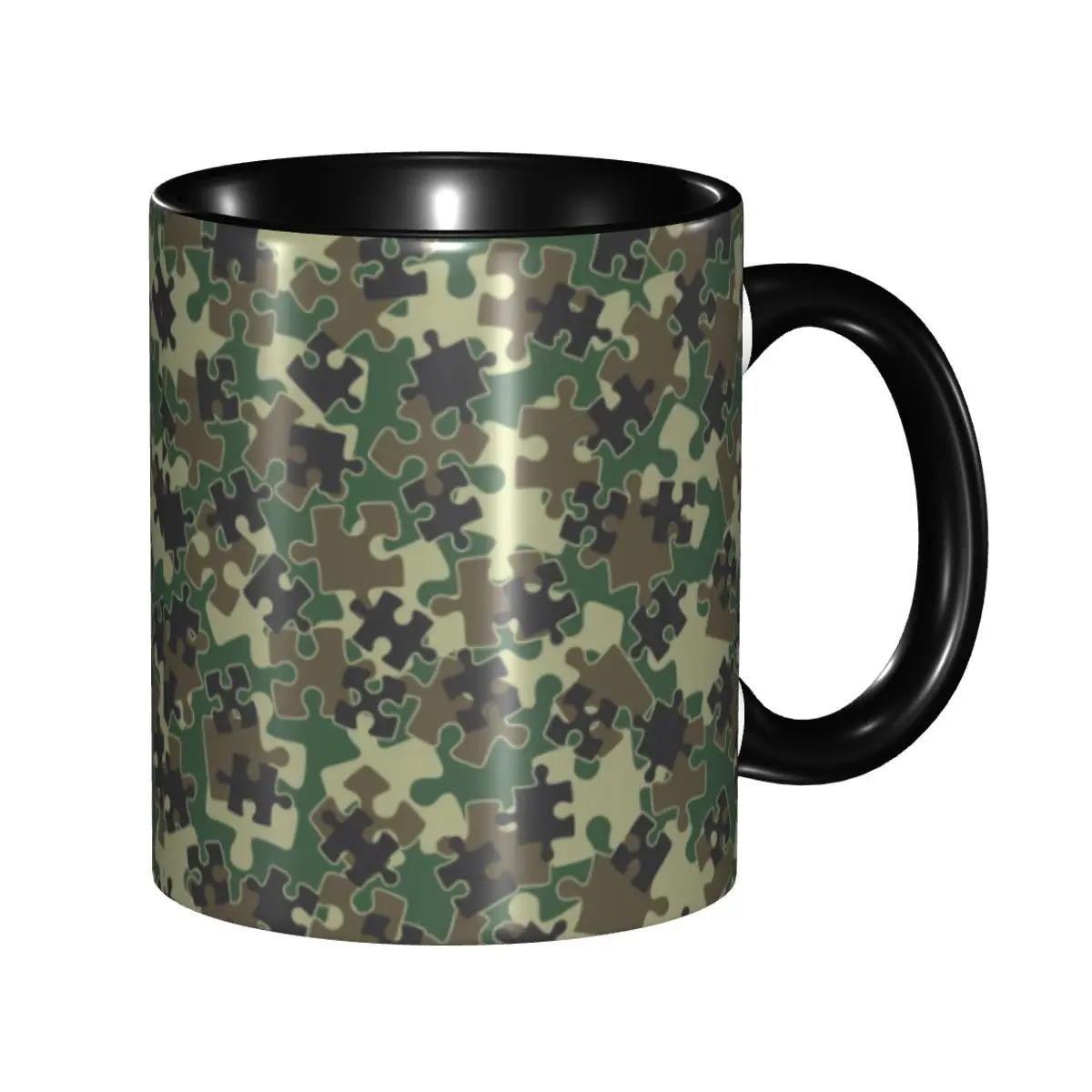 Jigsaw Puzzle Pieces Camo Woodland Green Coffee Mug DIY Personalized Camoflage Ceramic Mug Creative Present
Jigsaw Puzzle Pieces Camo Woodland Green Coffee Mug DIY Personalized Camoflage Ceramic Mug Creative Present