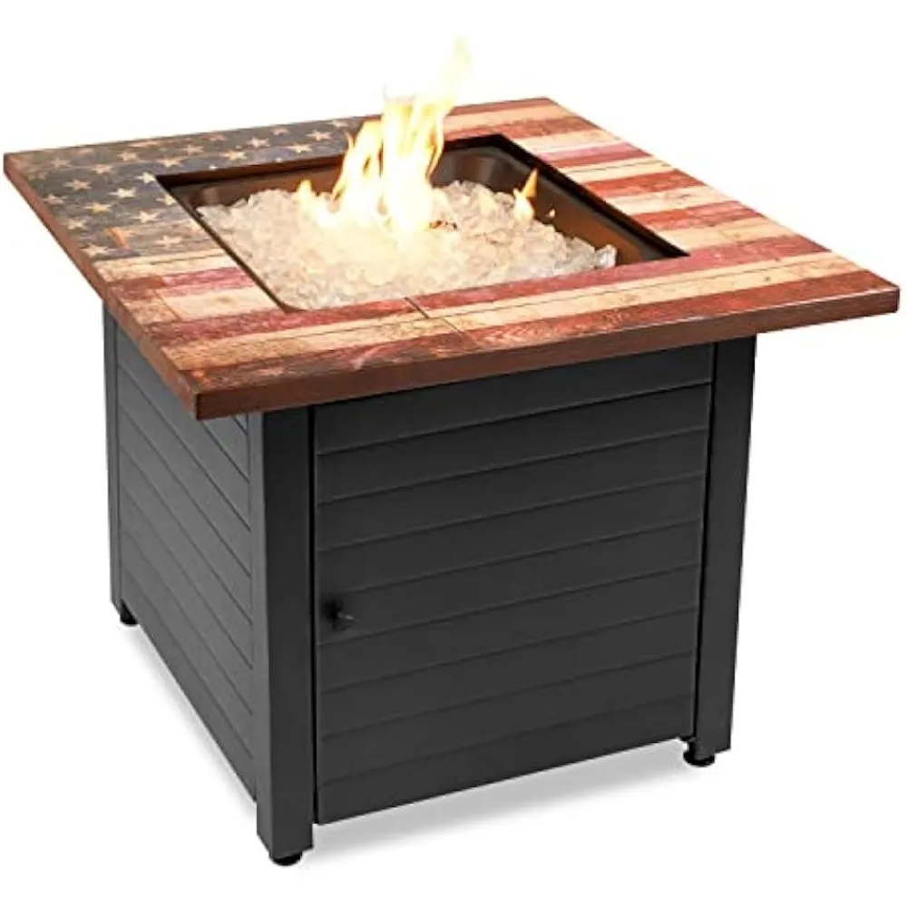 , The Liberty, Square 30" Outdoor Propane Fire Pit, Includes White Fire Glass, Protective Cover, and Patented Hide-Away Door
, The Liberty, Square 30" Outdoor Propane Fire Pit, Includes White Fire Glass, Protective Cover, and Patented Hide-Away Door