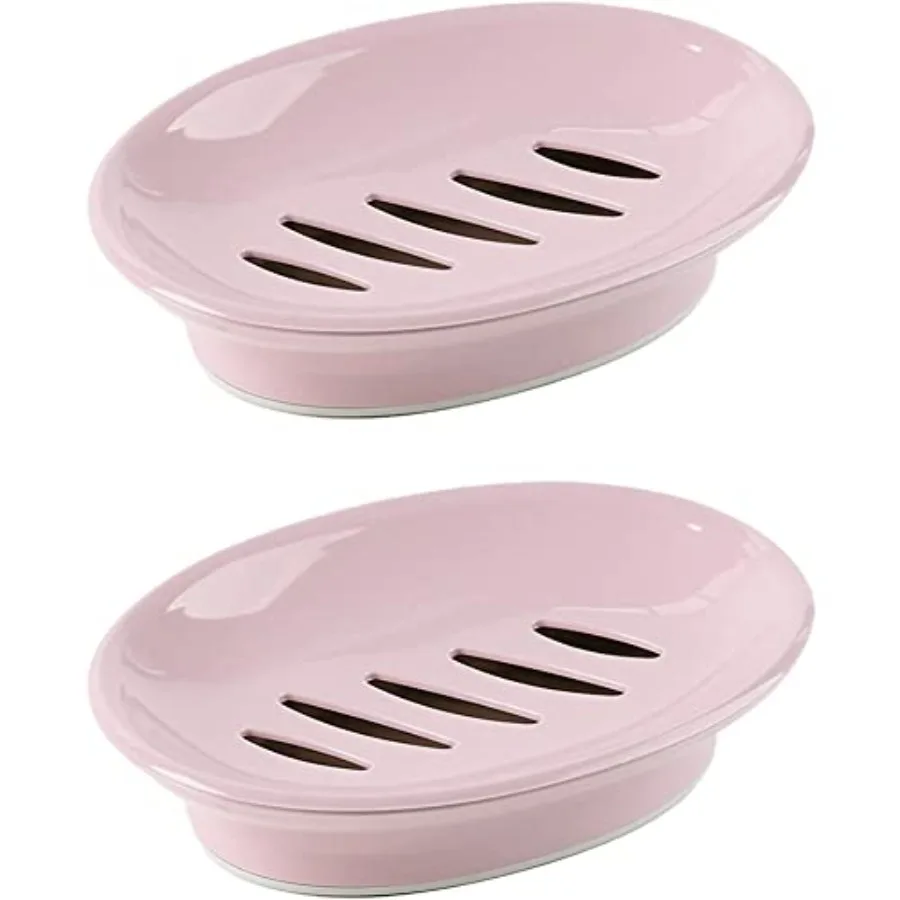 2-Pack Soap Dish with Drain Plastic Sponge Holder Easy Cleaning Soap Saver Tray Caddy Keep Dry Stop Mushy for Shower Bathroom K
2-Pack Soap Dish with Drain Plastic Sponge Holder Easy Cleaning Soap Saver Tray Caddy Keep Dry Stop Mushy for Shower Bathroom K