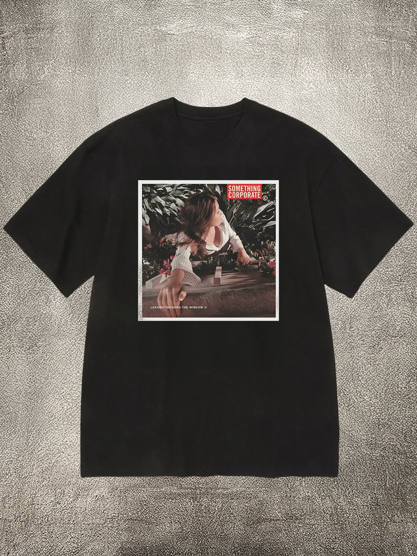 Men's Black 200g Cotton Crew - Neck Short - Sleeve T - Shirt with "Something Corporate" Band Pattern Heat - Transfer Print
Men's Black 200g Cotton Crew - Neck Short - Sleeve T - Shirt with "Something Corporate" Band Pattern Heat - Transfer Print