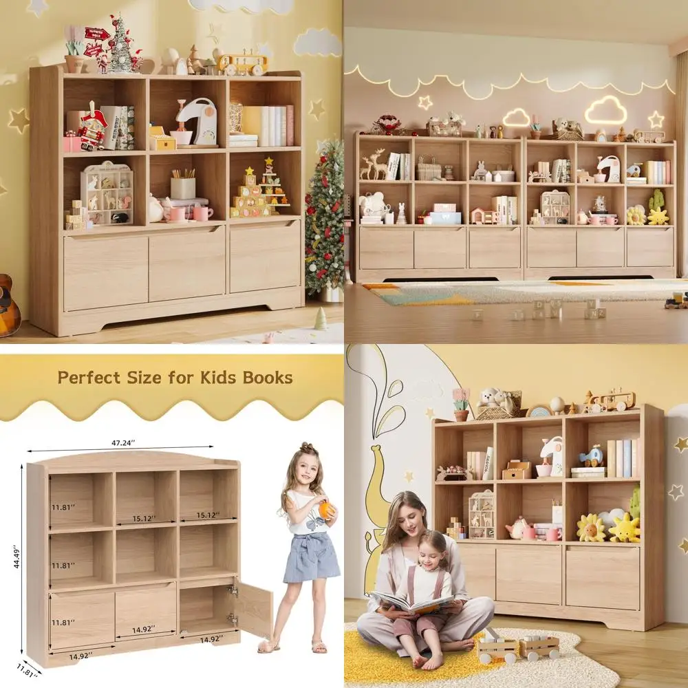 2-Tier Wooden Kids' Bookshelf and Toy Organizer with 6 Cubes for Playrooms and Toddler Rooms
2-Tier Wooden Kids' Bookshelf and Toy Organizer with 6 Cubes for Playrooms and Toddler Rooms