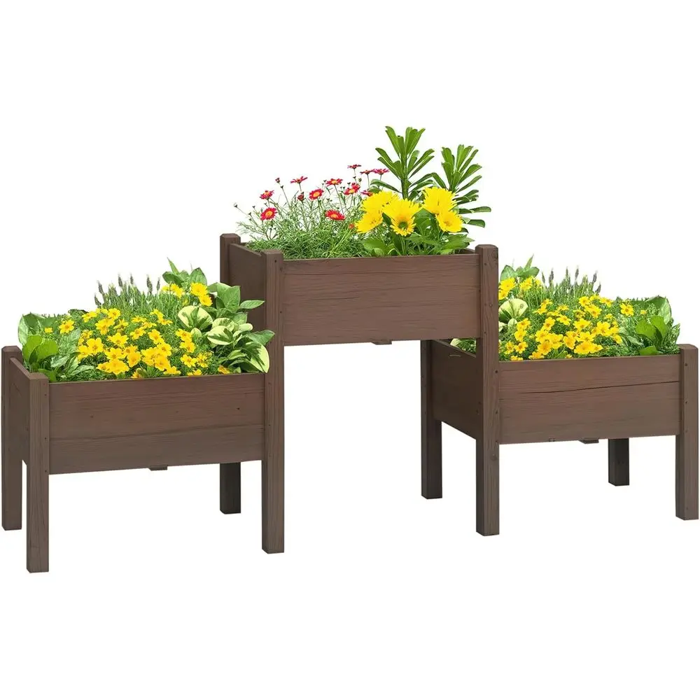 Приподнятые деревянные садовые горшки с дренажем, 3-х уровневая подставка для овощей, трав и цветов
Приподнятые деревянные садовые горшки с дренажем, 3-х уровневая подставка для овощей, трав и цветов