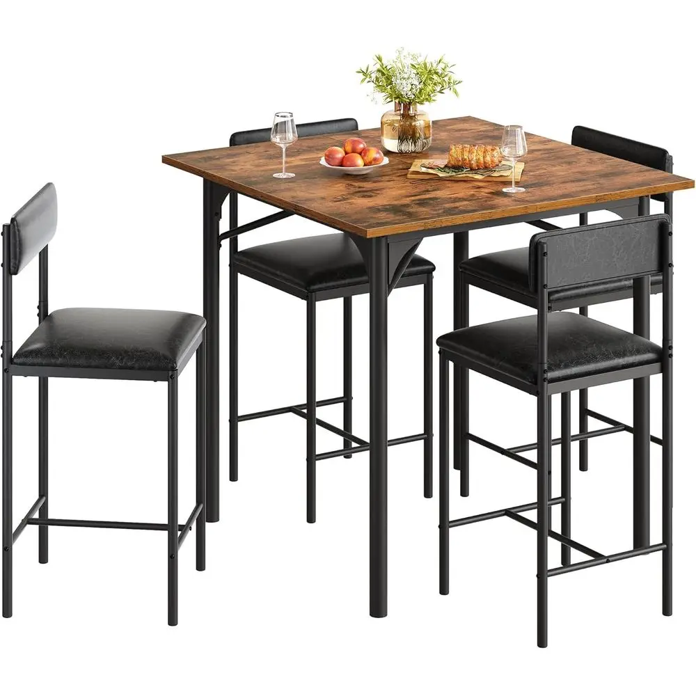 Комплект для столовой из 5 предметов: барный стол и стулья, обеденный стол высотой до стойки, промышленный высокий кухонный стол с 4 стульями
Комплект для столовой из 5 предметов: барный стол и стулья, обеденный стол высотой до стойки, промышленный высокий кухонный стол с 4 стульями