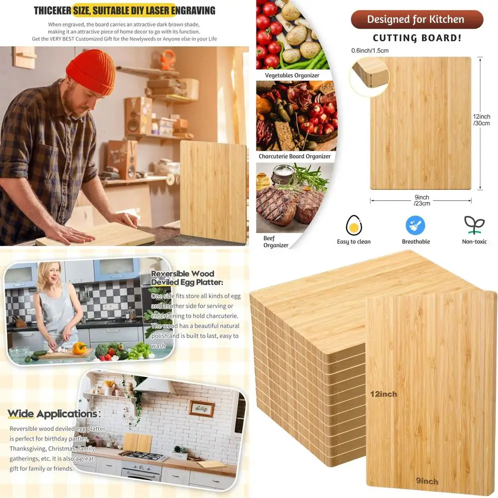 Набор из 12 бамбуковых разделочных досок, толстых и незавершенных, идеально подходящих для проектов DIY, сервировки и подарков.
Набор из 12 бамбуковых разделочных досок, толстых и незавершенных, идеально подходящих для проектов DIY, сервировки и подарков.