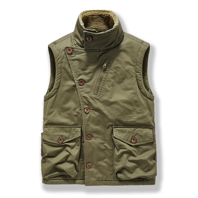 Winter Mens Military Vest Thick Cashmere Waistcoat Multi Pockets Fleece Cargo Sleeveless Jacket for Male
Winter Mens Military Vest Thick Cashmere Waistcoat Multi Pockets Fleece Cargo Sleeveless Jacket for Male