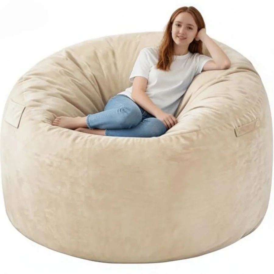 6Feet Bean Bag Chair Large Bean Bag Chairs with Memory Foam Filled Fluffy Beanbag Sofa with Dutch Velvet Cover Round BeanBag Ch
6Feet Bean Bag Chair Large Bean Bag Chairs with Memory Foam Filled Fluffy Beanbag Sofa with Dutch Velvet Cover Round BeanBag Ch