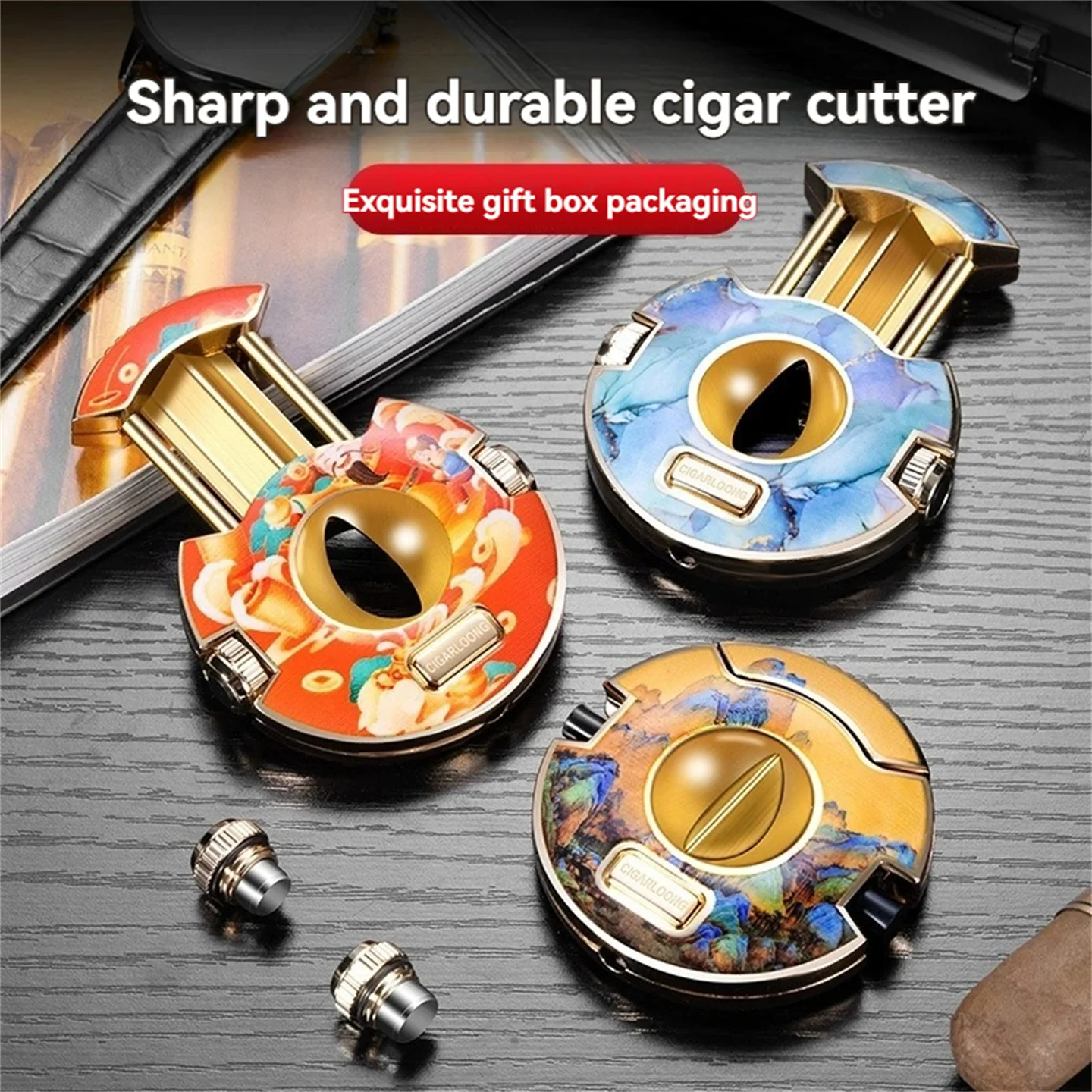 Circle-Shaped Stainless Steel Sharp Blade Cigar Cutter With Cigar Drill Cigar Scissor Smoking Accessories Father's Day Gift
Circle-Shaped Stainless Steel Sharp Blade Cigar Cutter With Cigar Drill Cigar Scissor Smoking Accessories Father's Day Gift