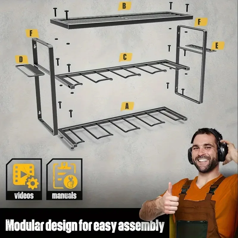 Cross-border hot-selling metal wrought iron wall-mounted tool storage rack, hammer rack, screwdriver electric drill bit
Cross-border hot-selling metal wrought iron wall-mounted tool storage rack, hammer rack, screwdriver electric drill bit