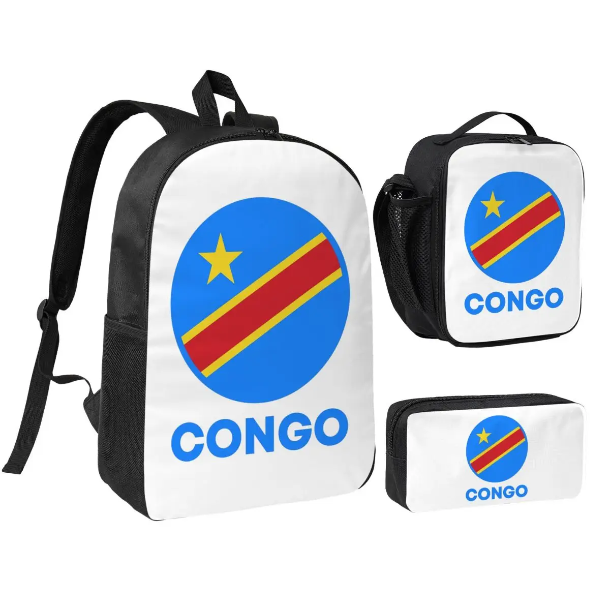 Flag Of Congo Kinshasa Flag Of Zaire Backpack BookBag School Bag Computer Shoulder Bags 3ps Insulated Lunch Bag Pencil Case
Flag Of Congo Kinshasa Flag Of Zaire Backpack BookBag School Bag Computer Shoulder Bags 3ps Insulated Lunch Bag Pencil Case