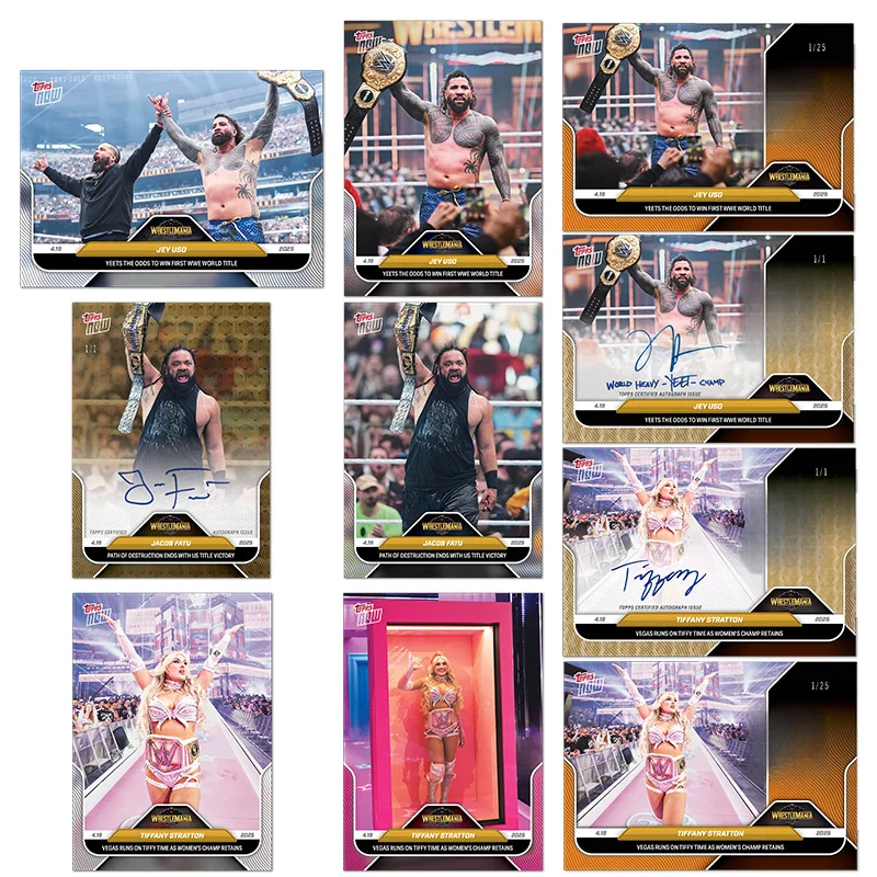 Topps Now 2025 Tiffany Stratton Jacob Fatu Jey Uso Diy Homemade WWE Star Autograph Trading Cards Birthday Gift Collection
Topps Now 2025 Tiffany Stratton Jacob Fatu Jey Uso Diy Homemade WWE Star Autograph Trading Cards Birthday Gift Collection
